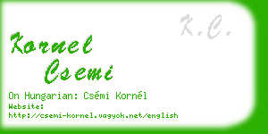 kornel csemi business card