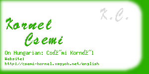 kornel csemi business card